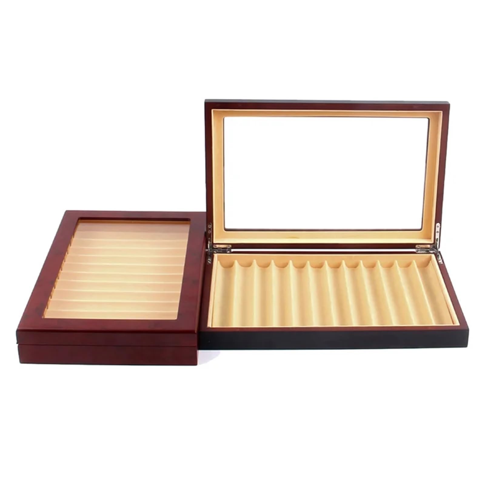 Porta Penne Per Scrivania Espositore for penne con griglia in legno, contenitore for penne con finestra trasparente, organizer for collezione