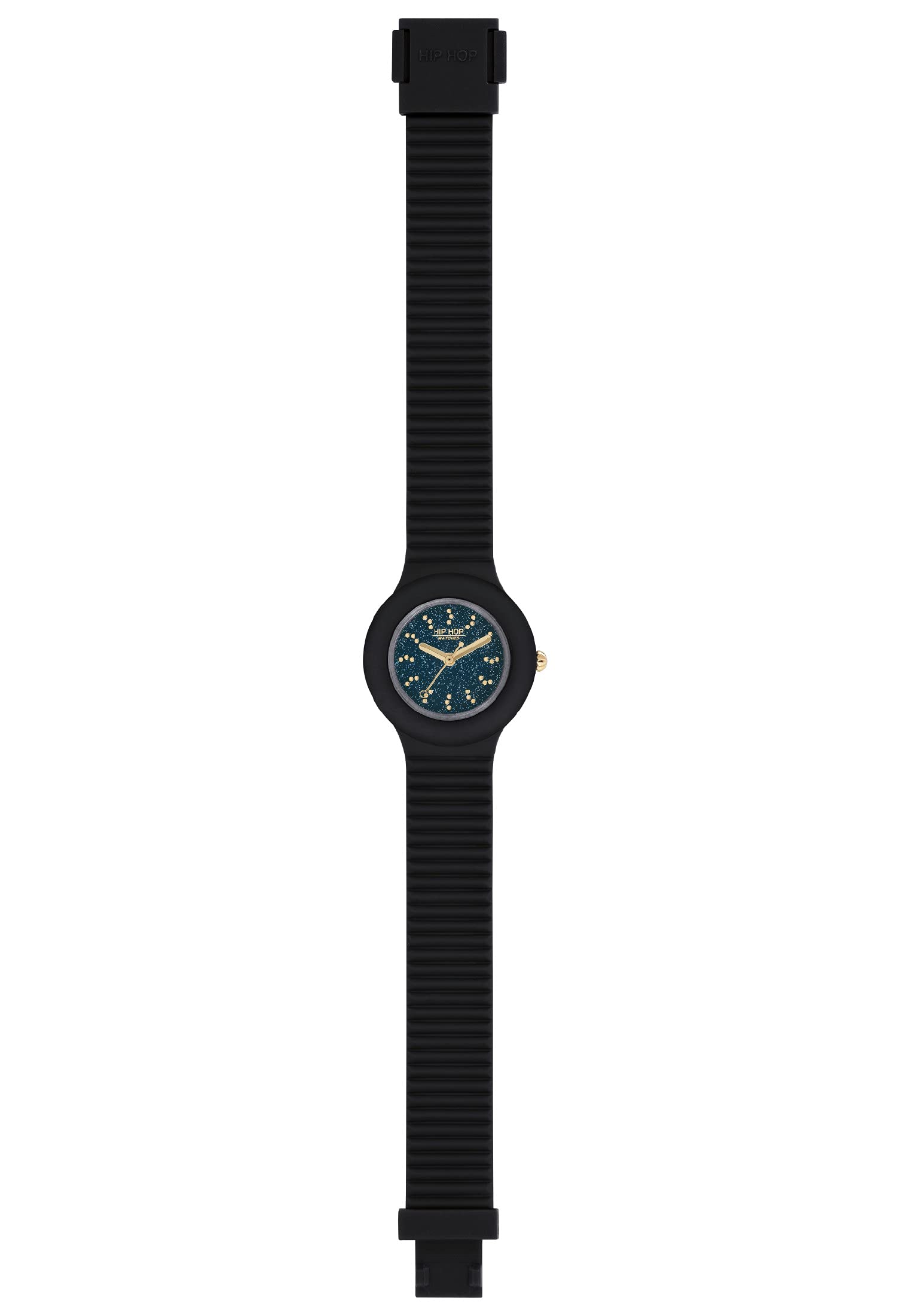 HIP HOP, Collezione Fly to the Stars, Orologio Donna, con Quadrante Glitter e Cinturino in Silicone, Intercambiabile e Regolabile, Cassa 32 mm, Movimento Miyota 7T35, Resistente all'Acqua, Blu