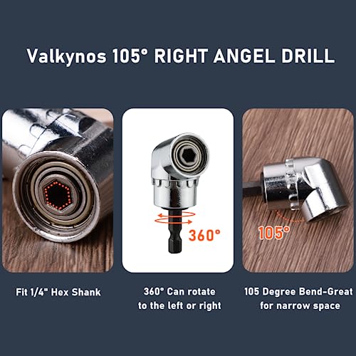 Valkynos 12PCS Bit Holder Key Chain, 1/4 Bit Holders with Right Angle Drill Attachment, Drill Bits Holder for Impact Driver Quick Release, Impact Bit Holder, Cool Gadgets Gifts for Men - Image 6