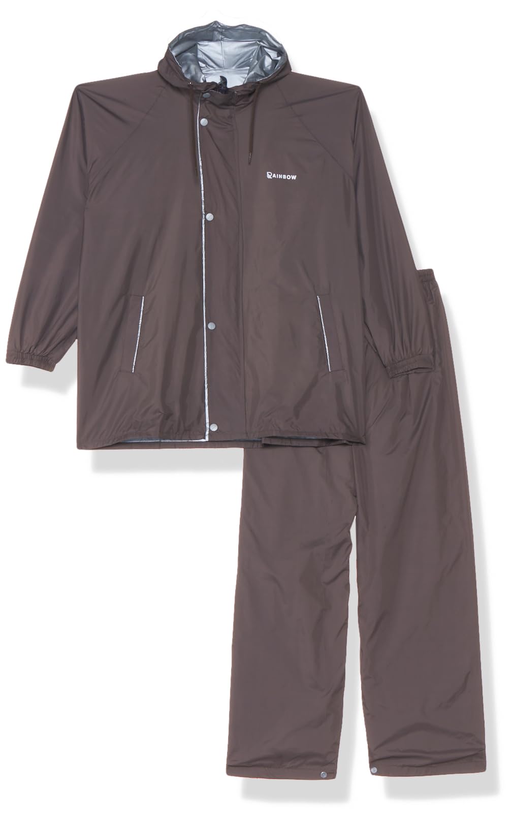 Rainbow Vintage R/S Safari Water Proof Men's Raincoats |Hooded Full Sleeves Outdoor Rainwear |Durable Cloth Rainwear for Camping, Hiking, Travelling |Adjustable Drawstring | Brown, Size - XL-image-43