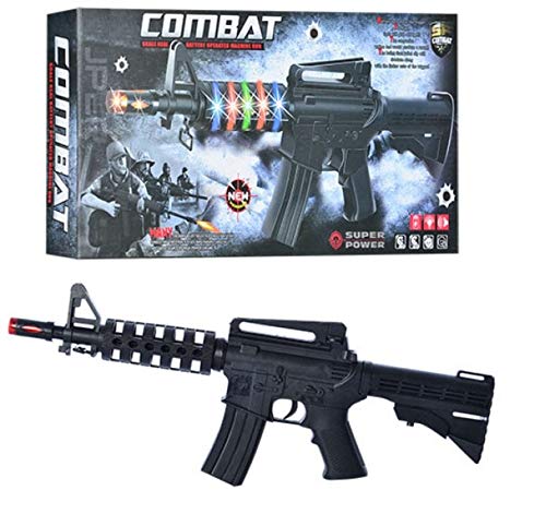 IndusBay® Light Sound Machine Gun Toy with Vibration - M-4 20 Inches Long Army Style Musical Toy Gun (B082XFNHTG) Amazon Price History, Amazon Price Tracker