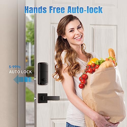 Front Door Lock Set, Fingerprint Keyless Entry Door Lock With Handle, Smart Deadbolt With App, Auto Lock & 1 Touch Locking, Easy Installation #TOP5