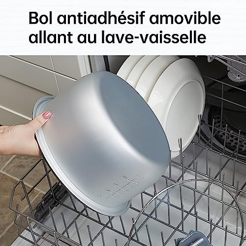 Eamoment Reiskocher, 1L Elektrischer Dampfgarer mit Antihaftbeschichtung, für 1-5 Personen, schnelle Zubereitung ohne Anbrennen, mit Warmhaltefunktion, Dämpfeinsatz, Reislöffel und Messbecher – Bild 6