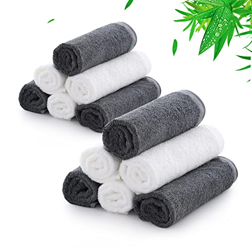 Jeffsun Bamboo Wash Cloths For Washing Face And Body, Silky Soft Bath Washcloths, Super Gentle & Skin Friendly Face Towels For Sensitive Skin, Baby Skin (13 X 13 Inch - Pack Of 12) #TOP3