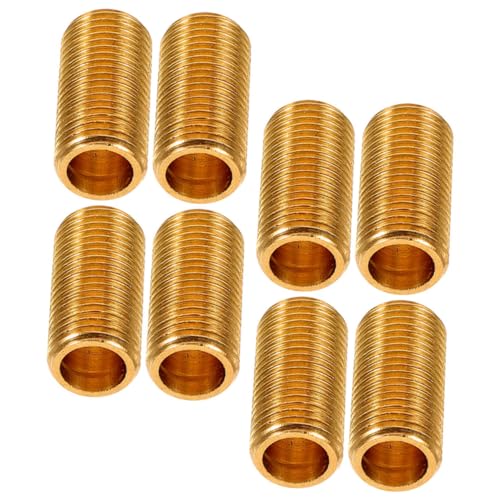 NUOBESTY 8pcs M10 Brass Lamp Stem Rod Lighting Fixture Parts Hollow Threaded Lamp Fittings Replacement Nipple for Pendant and Table