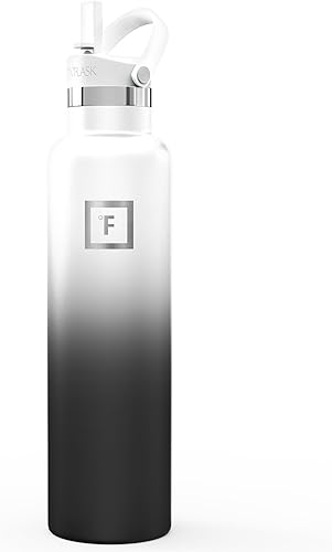Miniatura 73 de IRON °FLASK Frasco de hidratación para acampar y senderismo con pajilla, botella de agua deportiva de acero inoxidable con aislamiento de boca Dark