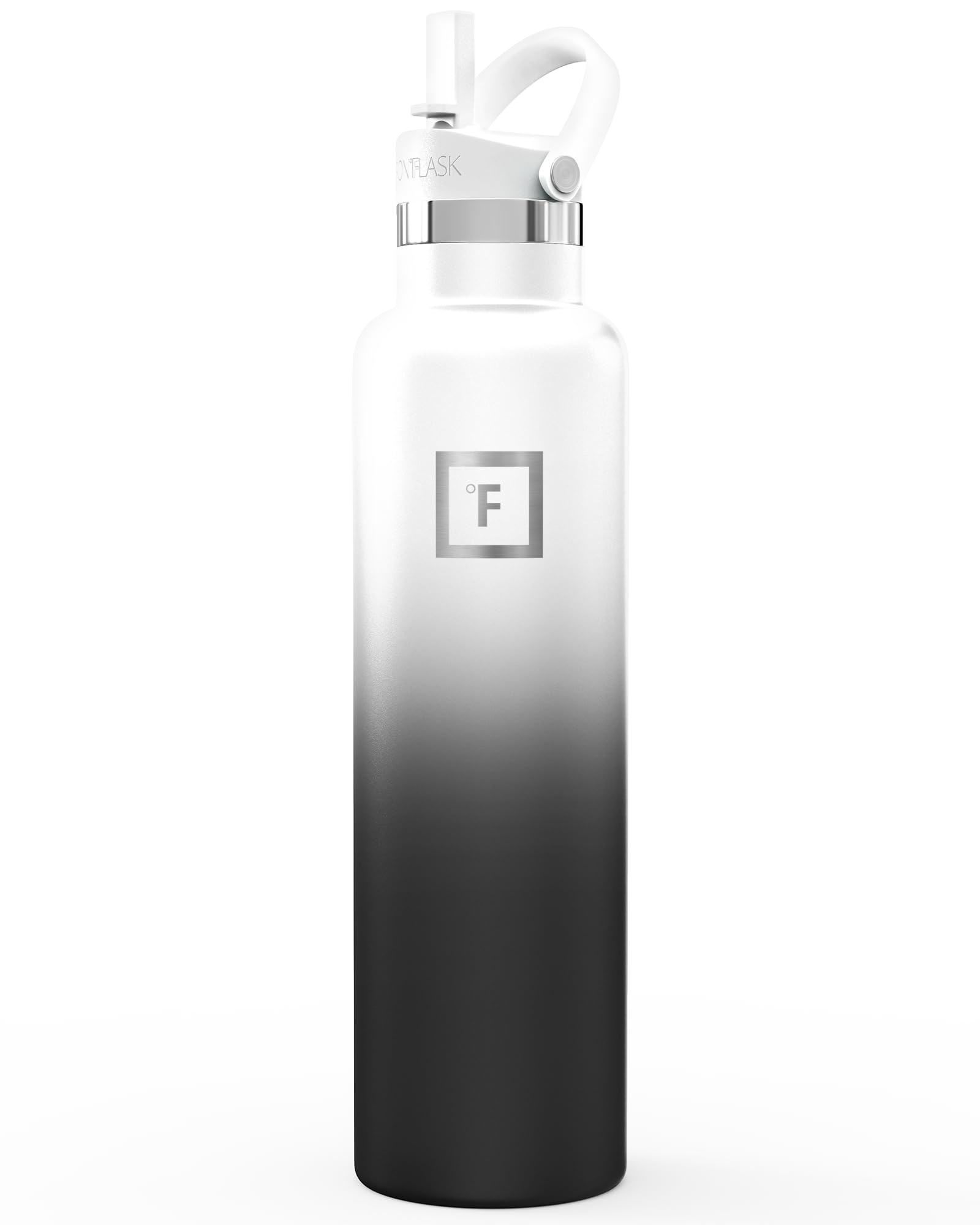 Insulated Water Bottle with Straw Lid Narrow Cold 24hrs & Hot 12hrs Drinks - Double-Walled Stainless Steel Metal Leakproof Travel Sports Gym Camping & Hiking Hydration Flask