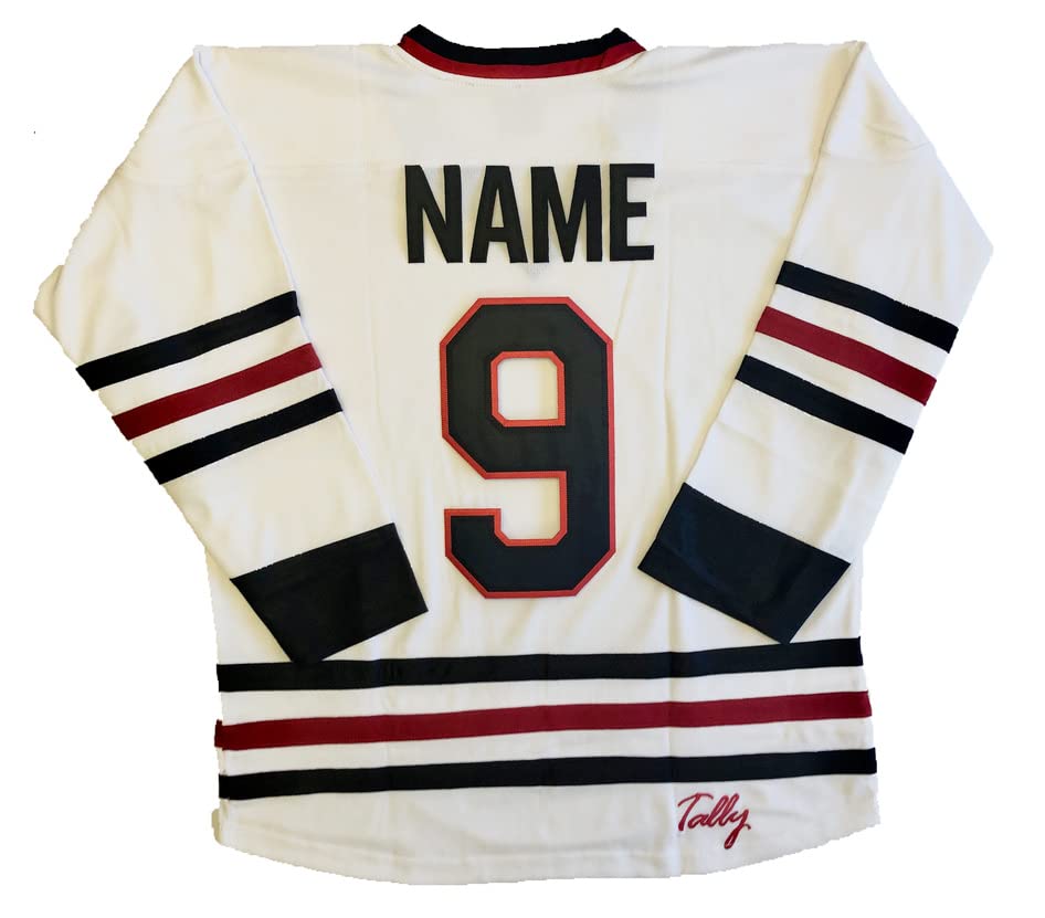 Devil with Cauldron Hockey Jerseys - Pro Jerseys; We Add Your Name and Number (White, Adult Large)