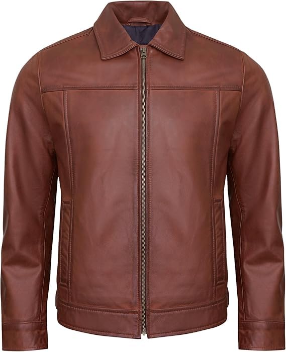 ORVIX Vintage Leather Jacket Men - Real Lambskin Classic Turn Down Collar Leather Jackets For Mens-picture-16