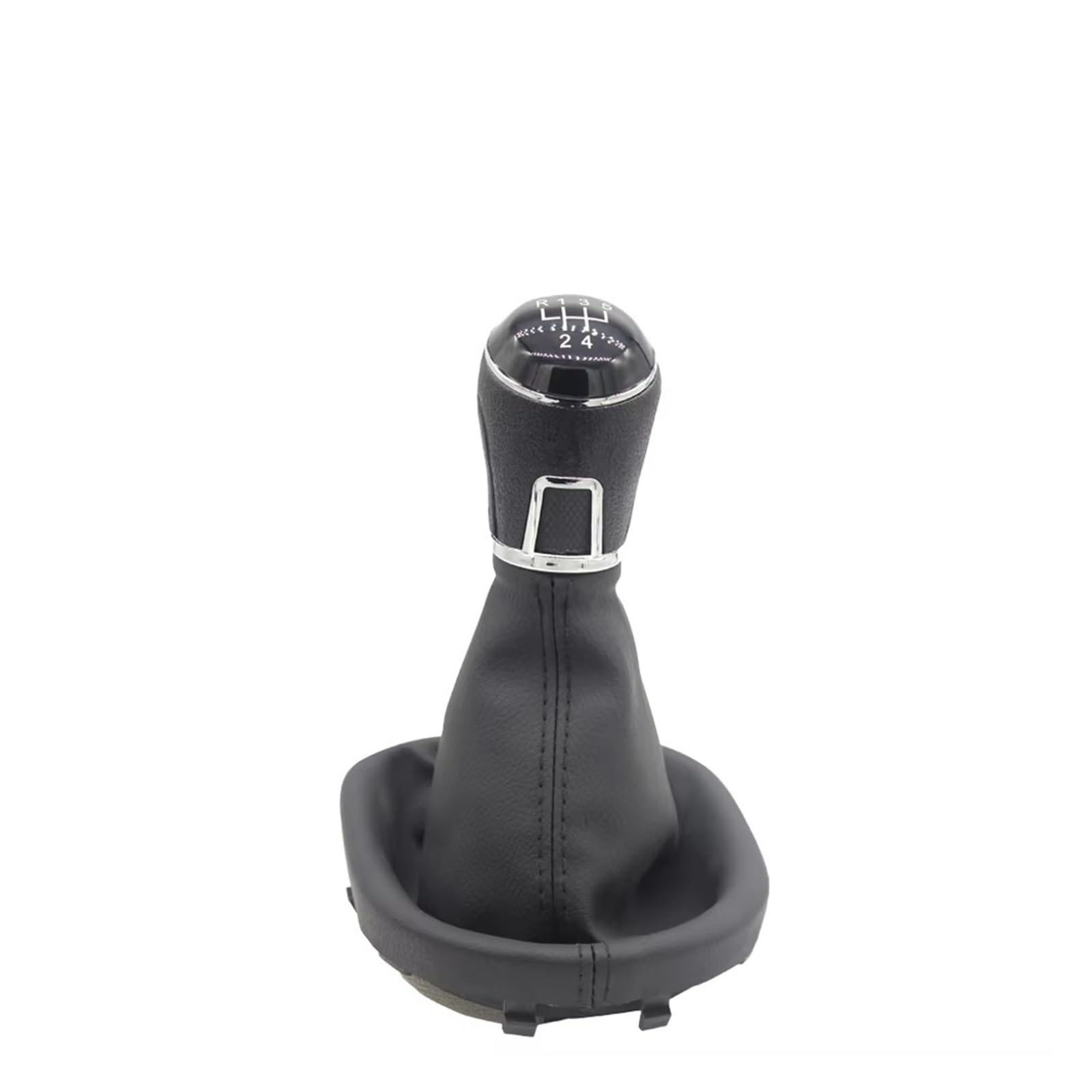Qmtvfsrh Black 5 Speed Car Gear Shift Knob Manual 5/6 Speed Gear Shift Knob With Pu Gaiter Boot For Vw For Caddy Ii Mk2 For Touran 2003-2010(Black 5 Speed)