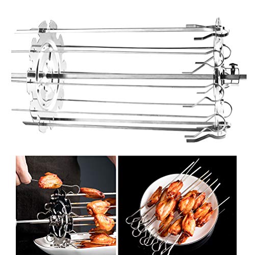 WOHPNLE Panier à grillades Roulant, Cage de Barbecue en Acier Inoxydable, rôtissoire d'extérieur Portable pour légumes, légumes, Poisson, Viande, Aliments à l'exclusion des vis de