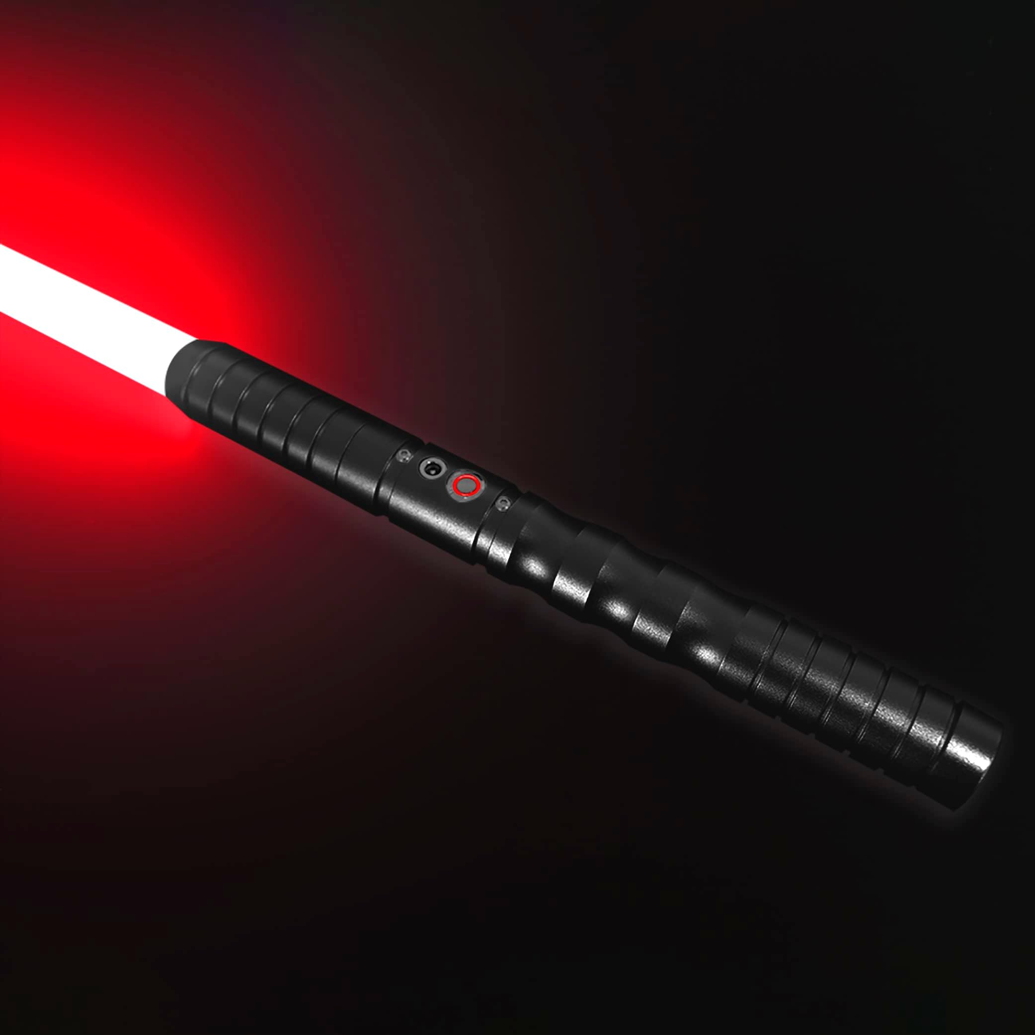 Dueling Light Saber,Black Series Lightsaber, String Effect,with 3 Realistic Blaster Sound Mode and Flashes,USB Charging,Detachable (Red)