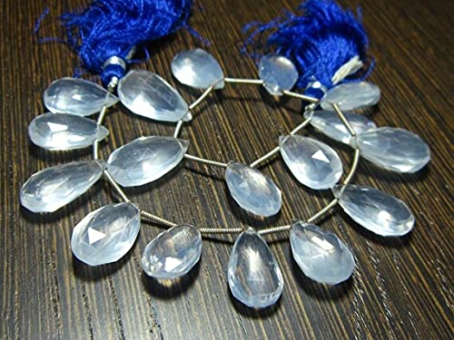 Quartz de glace naturel perle poire facettée pour création bijoux fil - 3