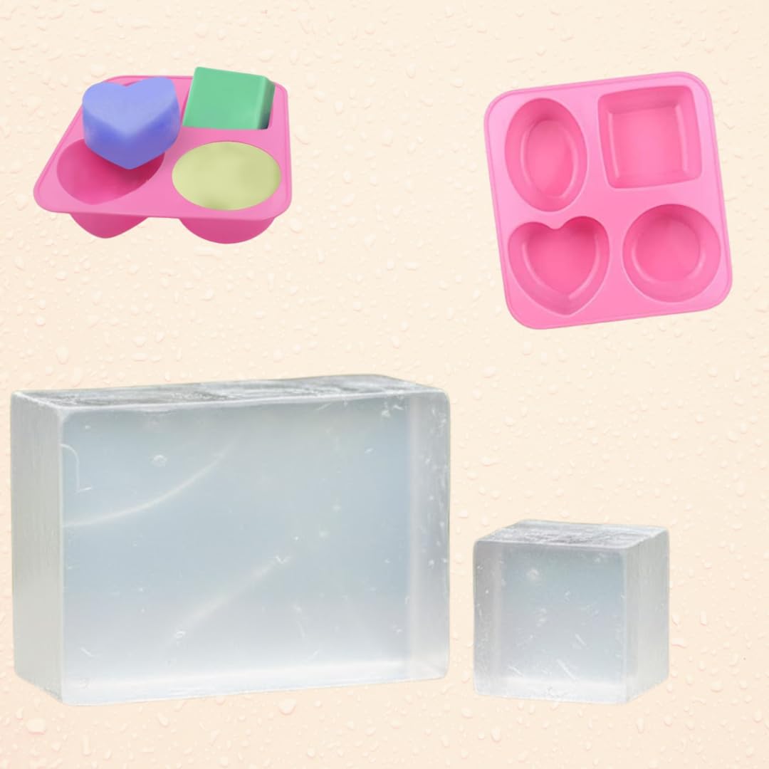 Coconut Glycerin Soap Base 1 Kg with Siliconne Mould | Skin Friendly Soap Making Base-image-47