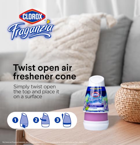 Clorox Fraganzia Gel Air Freshener Cone, Lavender Eucalyptus Scent, 6 Oz - image 3