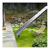 Canaleta Desague,Canaleta Agua Canaleta de desagüe,Canal de Drenaje Exterior con Rejilla de Acero Inoxidable Extraíble,para Jardines Terrazas y Áreas Exteriores(H5*W3.5CM/H1.96*W1.38IN)