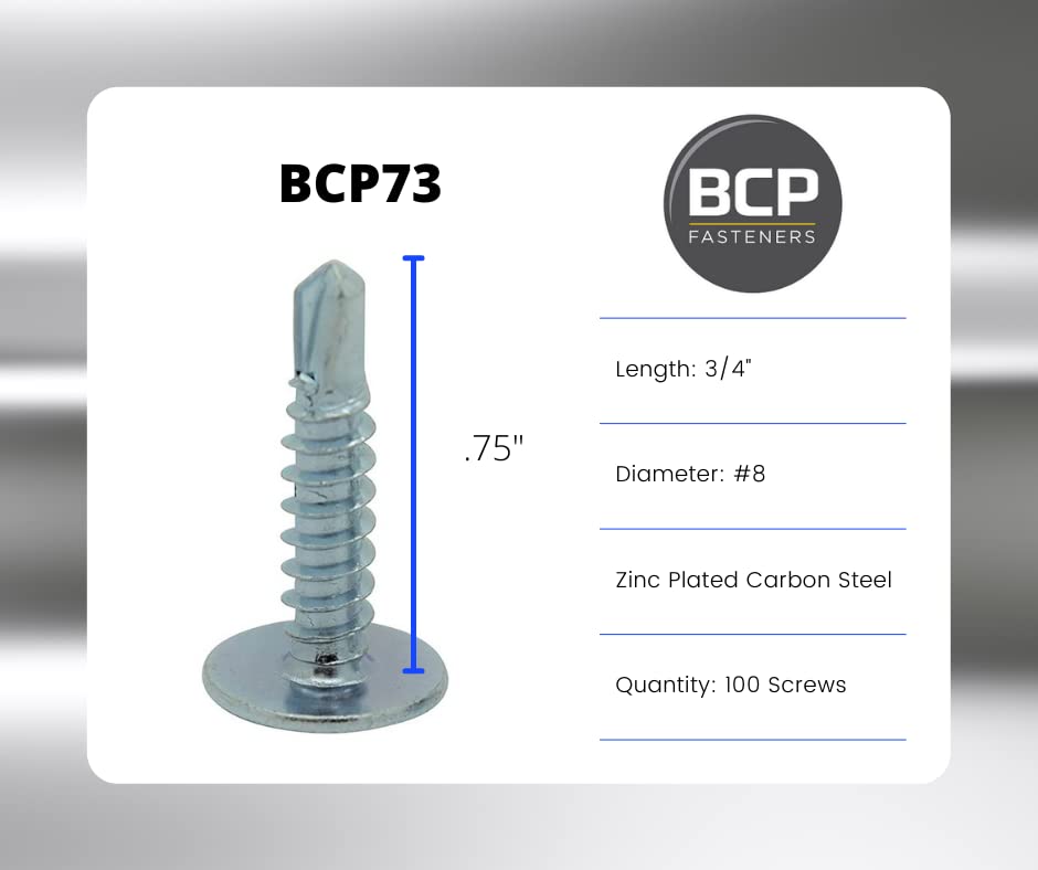 8 X 1/2 Modified Truss Head Screw Zinc plated Sharp Point with a #2 Phillips Bit Included 1# - 250 pc approx