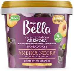 Depil Bella - Cera Depilatória Cremosa para Micro-ondas Ameixa Negra Deo 100g