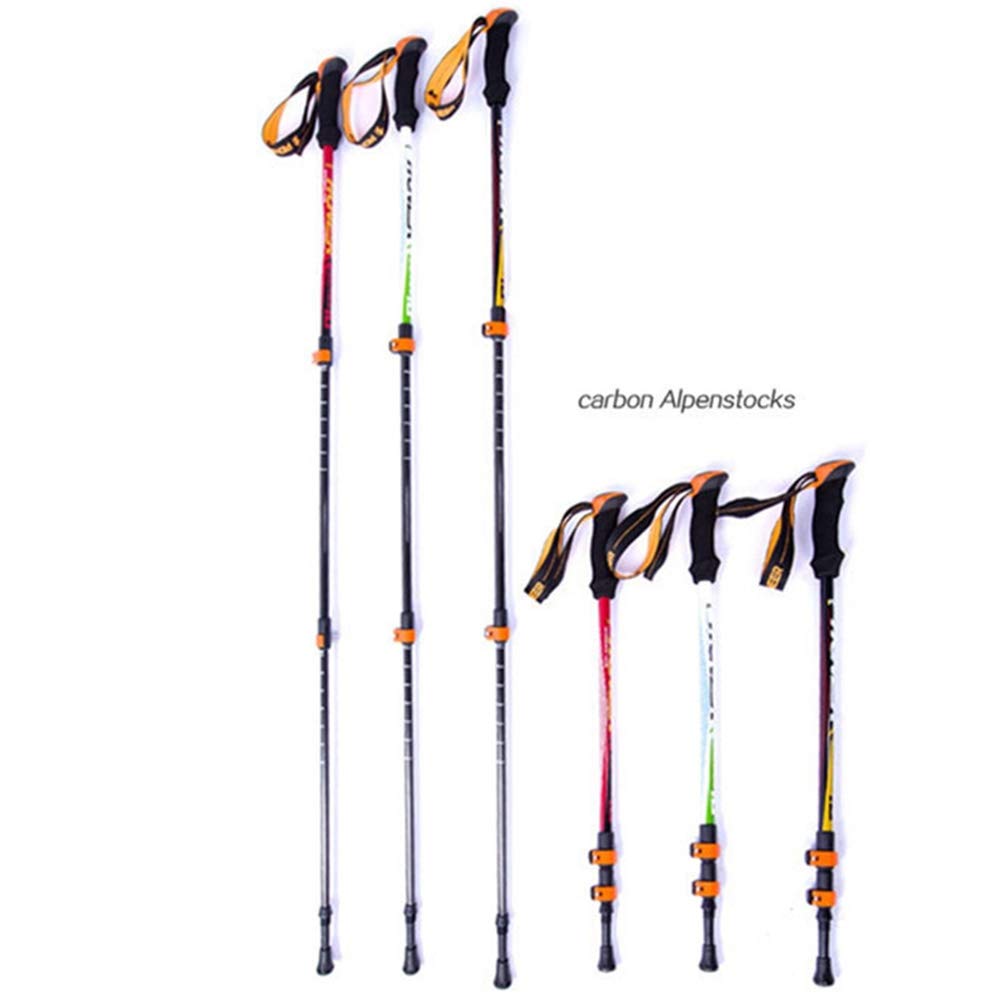 GSP Walking Poles 3 Sezioni 2 pz/Lotto Speed ​​Lock in Fibra di Carbonio Materiale Bastone da Passeggio Nordico Bastoncini da Trekking retrattili Canna con bag135cm Outdoor Lunghezza Regolabile
