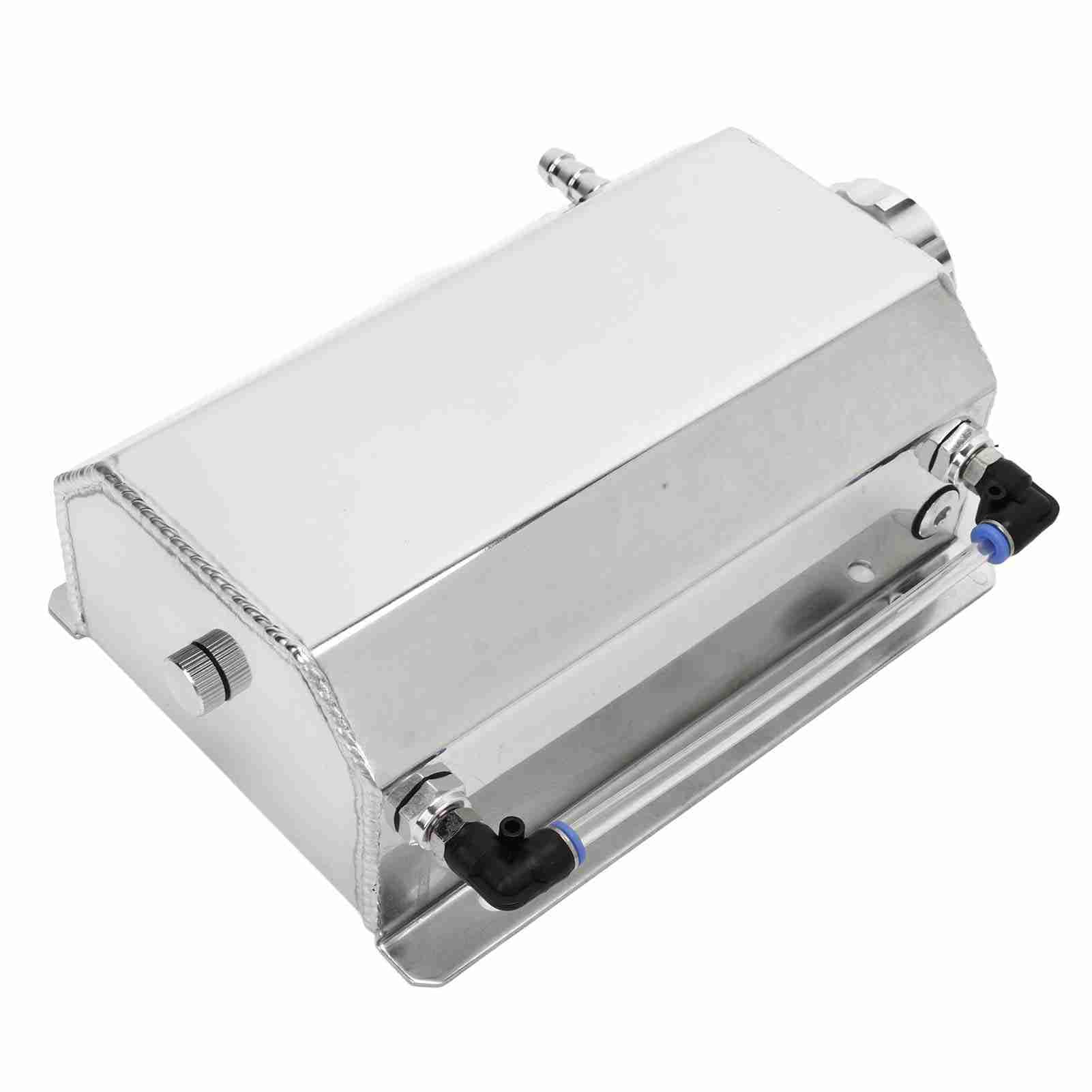 TOPINCN Serbatoio di Espansione del Liquido di Raffreddamento in Lega di Alluminio Serbatoio del Radiatore Universale da 2 Litri per la Maggior Parte dei Veicoli Come per e (SILVER)