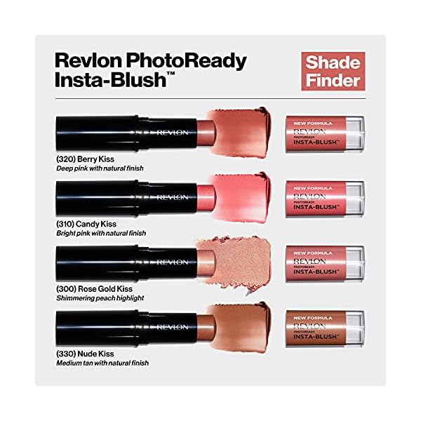 Revlon-Insta-Blush-Stick-Berry-Kiss Revlon Blush Stick, PhotoReady Insta-Blush Face Makeup with Cream to Powder Formula, High Impact Color, Moisturizing Creamy Formula, 320 Berry Kiss, 1.15 Oz