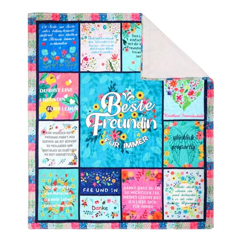 LACGO Geschenke für Frauen,Flanelldecke,Beste Freundin Decke,Flauschig Kuscheldecke,Geschenk Freundin für Weihnachten,Geburtstage-130X150cm