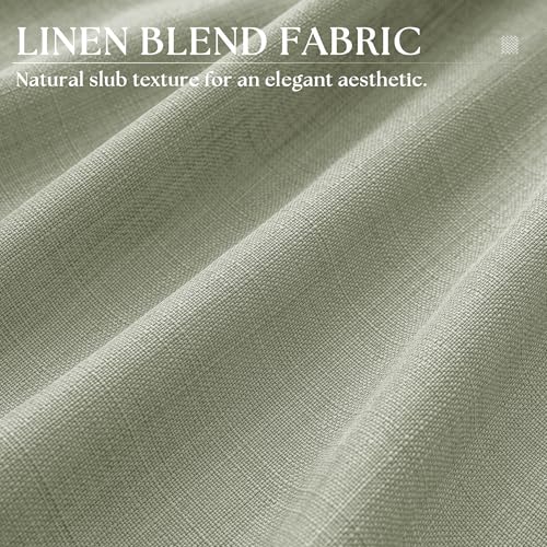 DUKIYO Sage Green Linen Semi Sheer Bronze Grommet Curtains for Living Room by DUKIYO - Used condition - Image 3