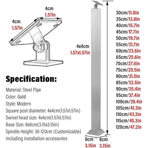 Balustres d'escalier inclinables pour corriger les angles difficiles 110cm