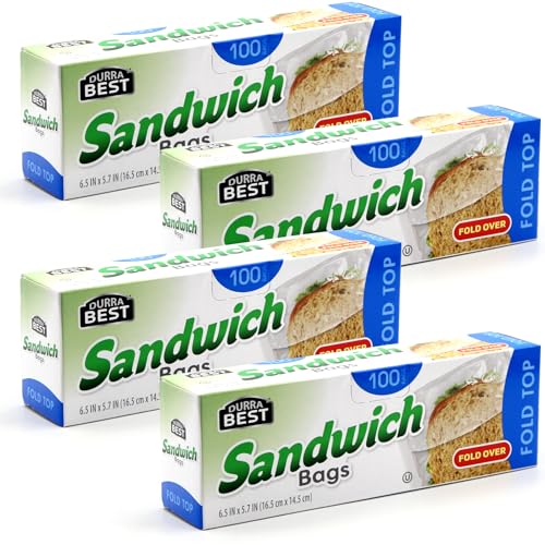 Fold Top Sandwich Bags, Plastic Bags 400-Count