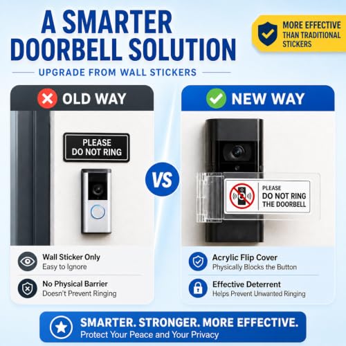 Image of Do Not Ring Doorbell Sign,Acrylic No Soliciting Reminder,2 Pack