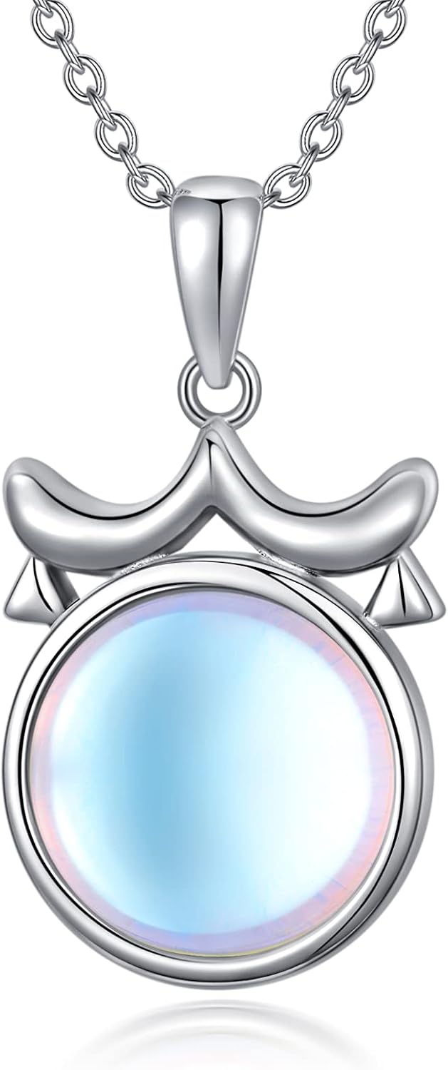MUUYON Libra Moonstone Necklace 925 Sterling Silver Horoscope Pendant Necklace for Women Girls