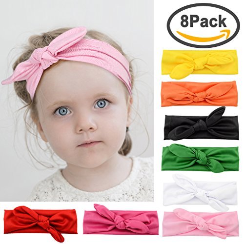 obatoba 8 Pack Headbands Turban Knotted Elastic Hairbands