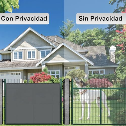 Miniatura 5 de Axt Shade Pantalla Privacidad Balcón Impermeable Ocultacion Balcon Protección Viento Y Los Rayos Uv Con Ataduras De Cables Para Exterior Terraza 90x300cm-Antracita