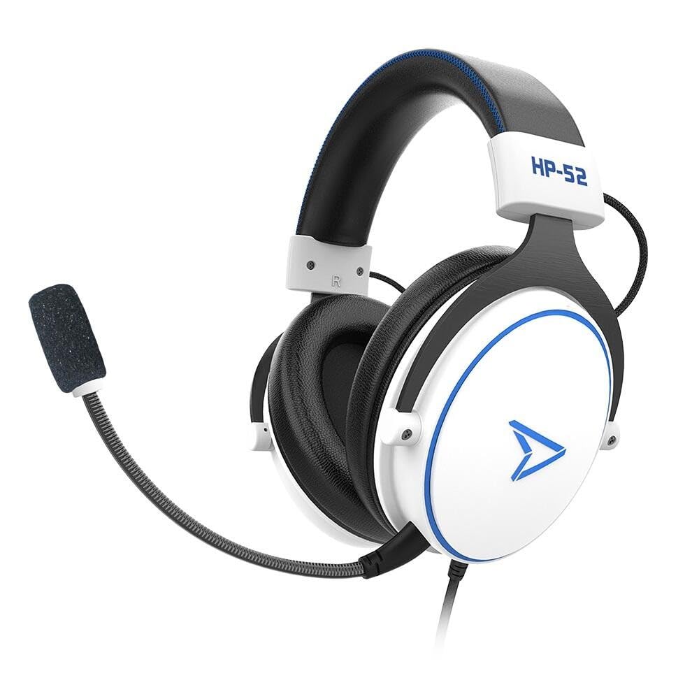 Steelplay HP-​52, Casque Gaming Filaire avec Micro Omnidirectionnel, Flexible et détachable, Son 3D, Compatible PS5, PS4, Switch, PC, Mac, Xbox, Smartphone, Blanc
