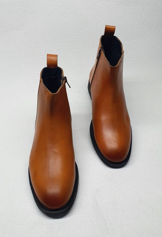 Image of Voguish Men's Zip Leather Chelsea Boots
