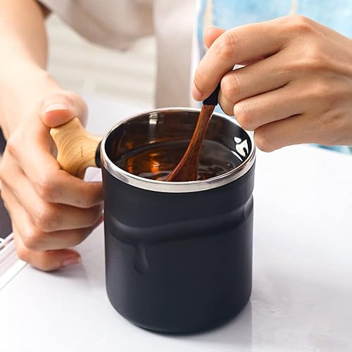 Miniatura 5 de Taza de café con asa y tapa, taza de viaje de café de acero inoxidable, taza de gran capacidad de 17 oz17.2fl oz, color negro