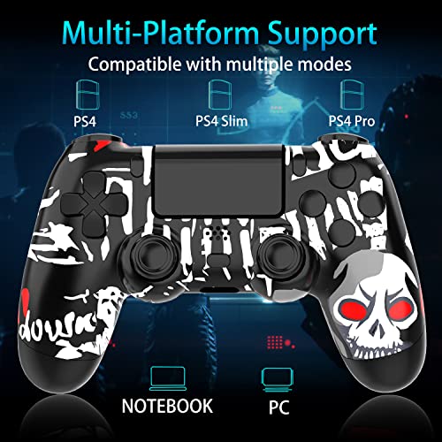 Yuyiu 【Upgraded】 Wireless Controller For Ps4 Remote Plays-Tation 4/Slim/Pro/Pc, Gaming Controllers With Dual Vibration Shock Speaker, Camo Red With Headphone Jack Touch Pad Six Axis Motion Control #TOP4