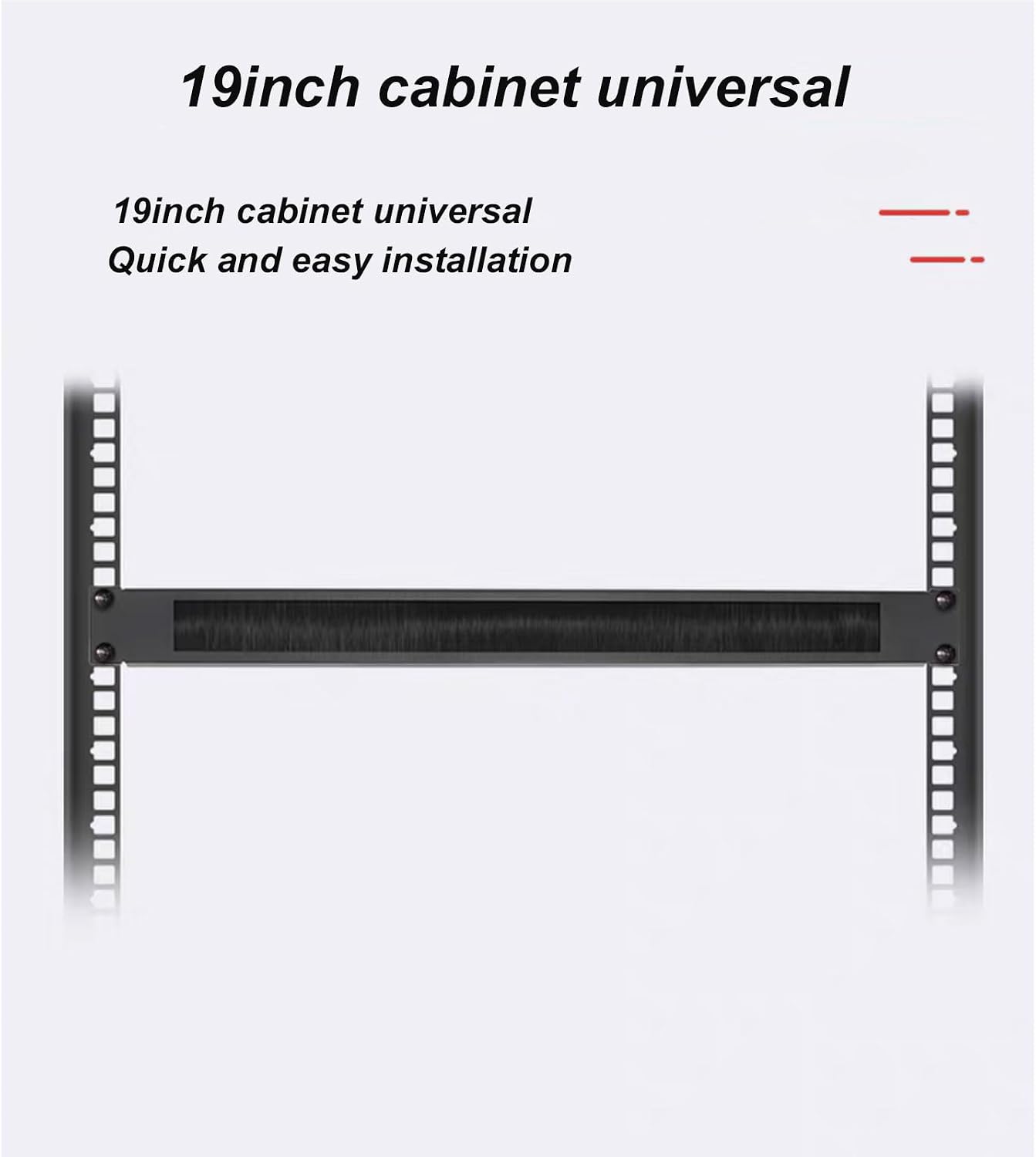 2pcs 1U Brush Panel Disassembled Rack Mount Cable Management Panel image 5