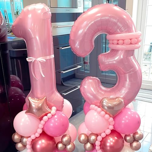 Image of Pastel Pink 8 Balloon Number,40 Inch Light Pink 8 Balloons Large Helium Foil Mylar Number 8 Balloon for Birthday Party Anniversary Decorations