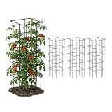 Vego Garden 4 Pack 11.5' Square Tomato Cage for Garden & Pots, Rust-Resistant Tomato Stakes Heavy Gauge Plant Cage Trellis Support for Climbing Vegetables Plants