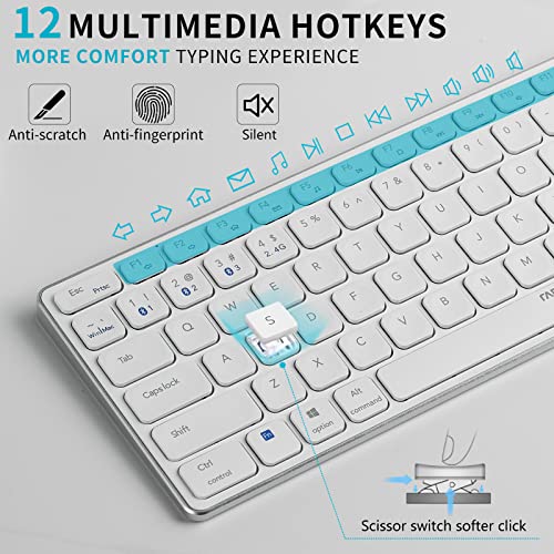 image for RAPOO Wireless Keyboard and Mouse Combo, Multi-Devices Bluetooth Keybo