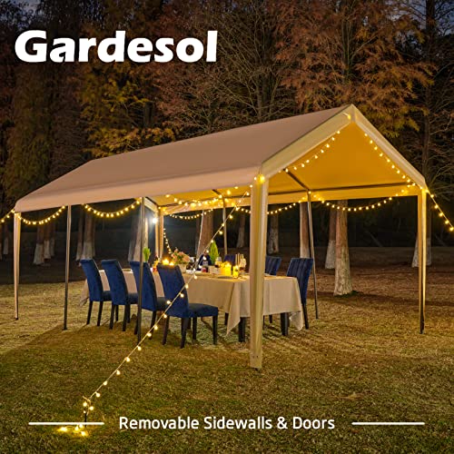 Gardesol ZTCP11 Carport, 10'X20' Heavy Duty Carport With Roll-Up Ventilated Windows, Portable Garage thumb #7