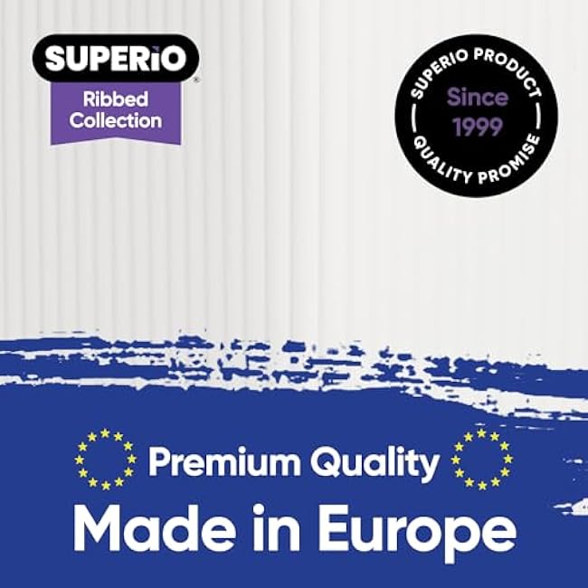 Superio Ribbed Collection - Decorative Plastic Open Home Storage Bins Organizer Baskets, Medium White (1 Pack) Container Boxes for Organizing Closet Shelves Drawer Shelf 5 Liter