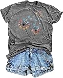 Picture of Womens Graphic Tees Dandelion Shirt Women Floral T Shirts Scatter Kindness T Shirt Funny Cute Flower Tops