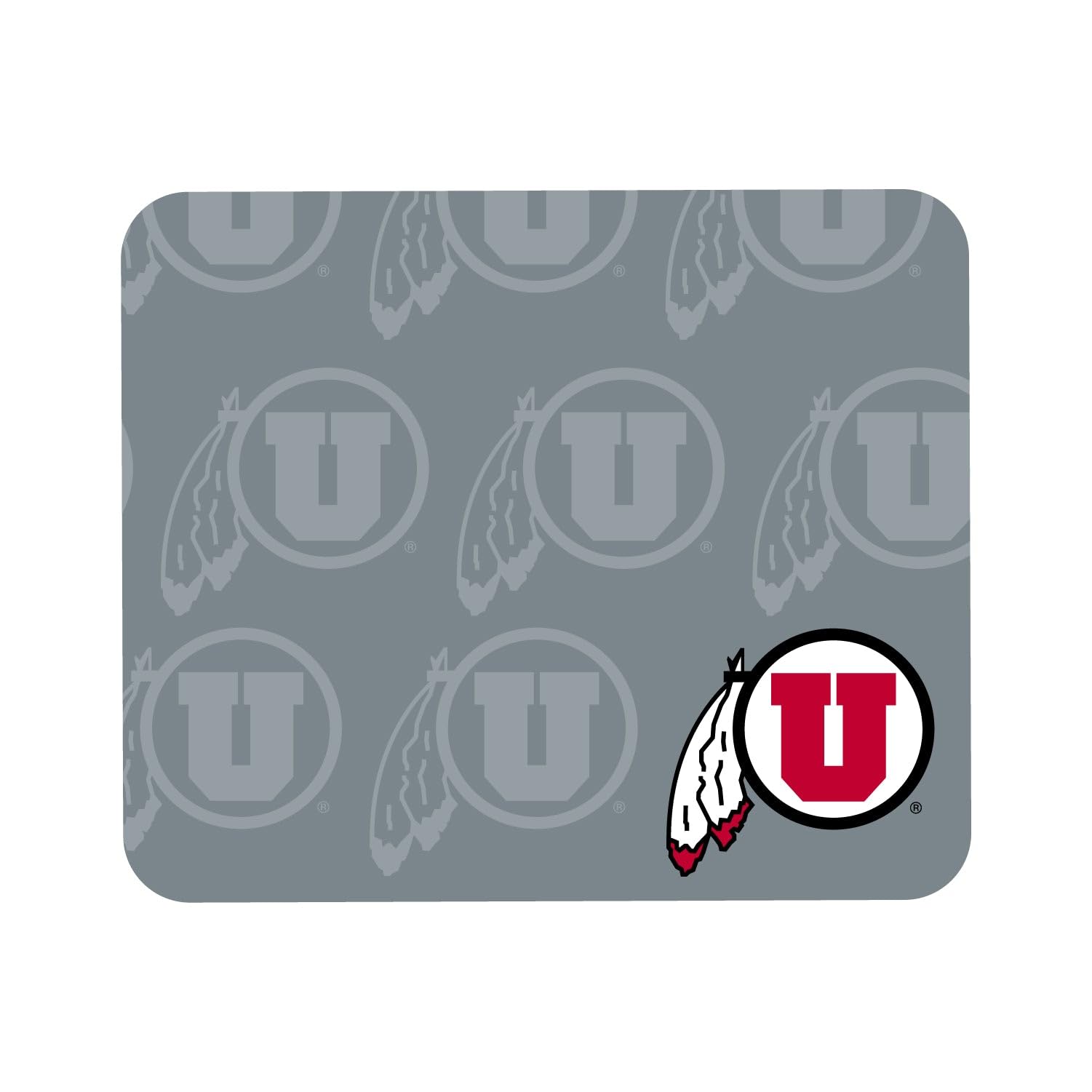 OTM Essentials Officially Licensed University of Utah Standard Fabric Mouse Pad, Desk Accessories, Standard Fabric Gaming Mouse Pad with Non-Slip Rubber Base, Mascot Repeat