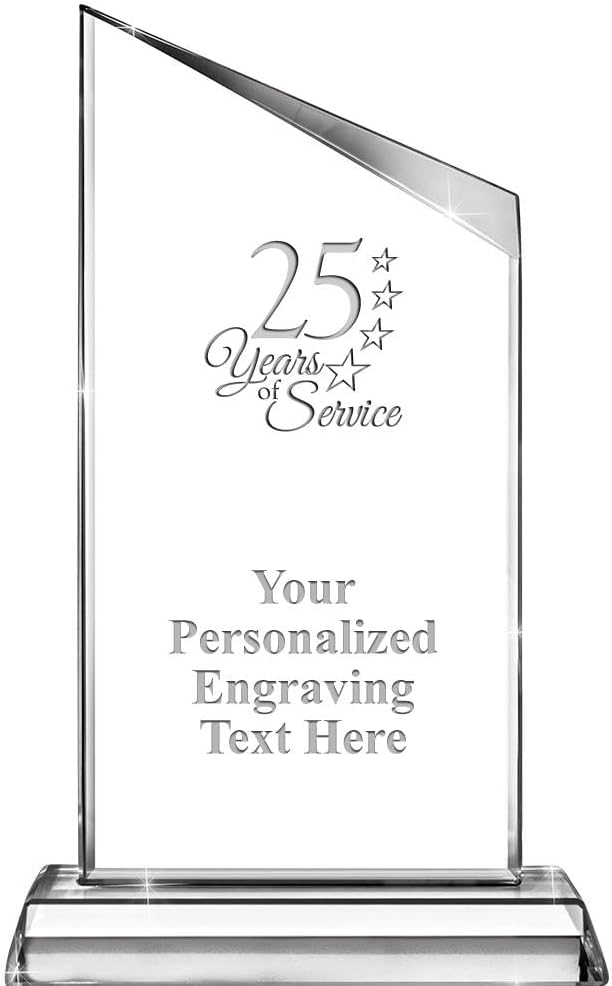 Engraved Trophy, 8" Ascent Custom Crystal Trophy Corporate Award