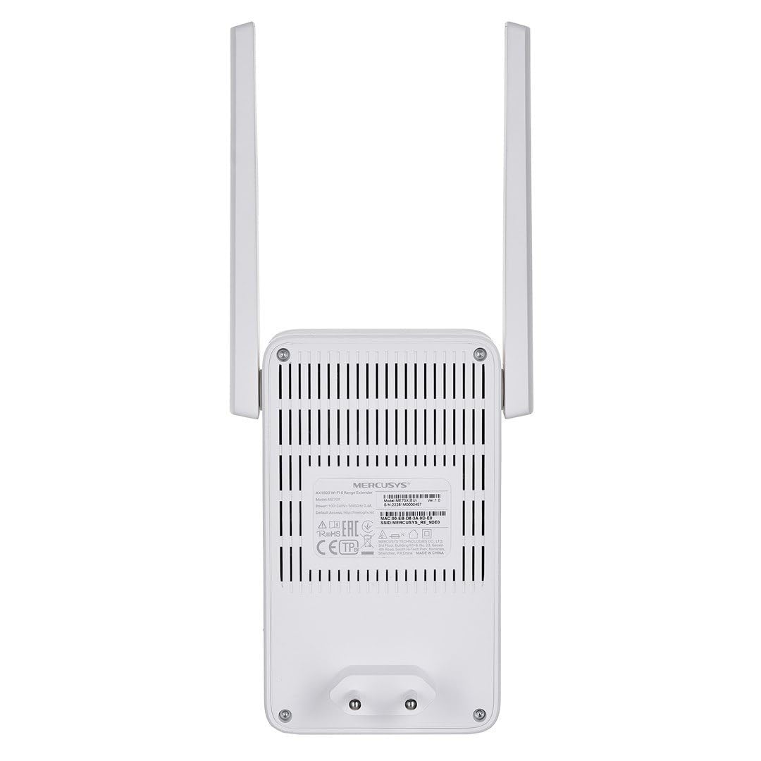 [Nuevo] MERCUSYS ME70X - Repetidor WiFi 6 AX1800, Amplificador WiFi Doble Banda, 1xPuerto Gigabit, Modo Punto Acceso, Indicador LED Inteligente, Botón WPS, Control Desde App