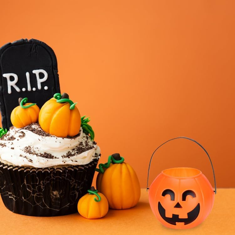 Miniatura 4 de TENDYCOCO 3 cubos de calabaza de Halloween para dulces de Halloween, cubo de dulces de dulce o dulce para fiesta de Halloween, suministros de