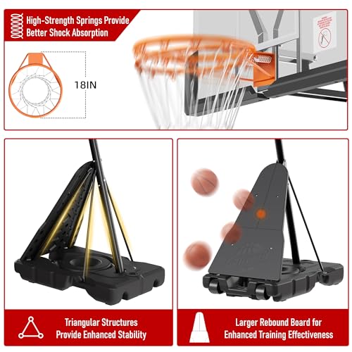 Image of Cofiyard Basketball Hoop Outdoor with 44&48&54 Inch Shatterproof Backboard,10FT Height Portable Basketball Hoop with Sandbag, Adjustable Basketball Goal with Wheels