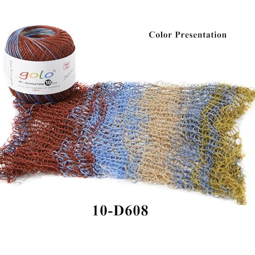 Image of golo Crochet Thread Size10 Space-Dyed Yarn for Hand Knitting D608
